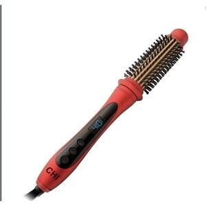 CHI Tourmaline Ceramic Series 1.25” Heated Round Brush, Ruby Red
